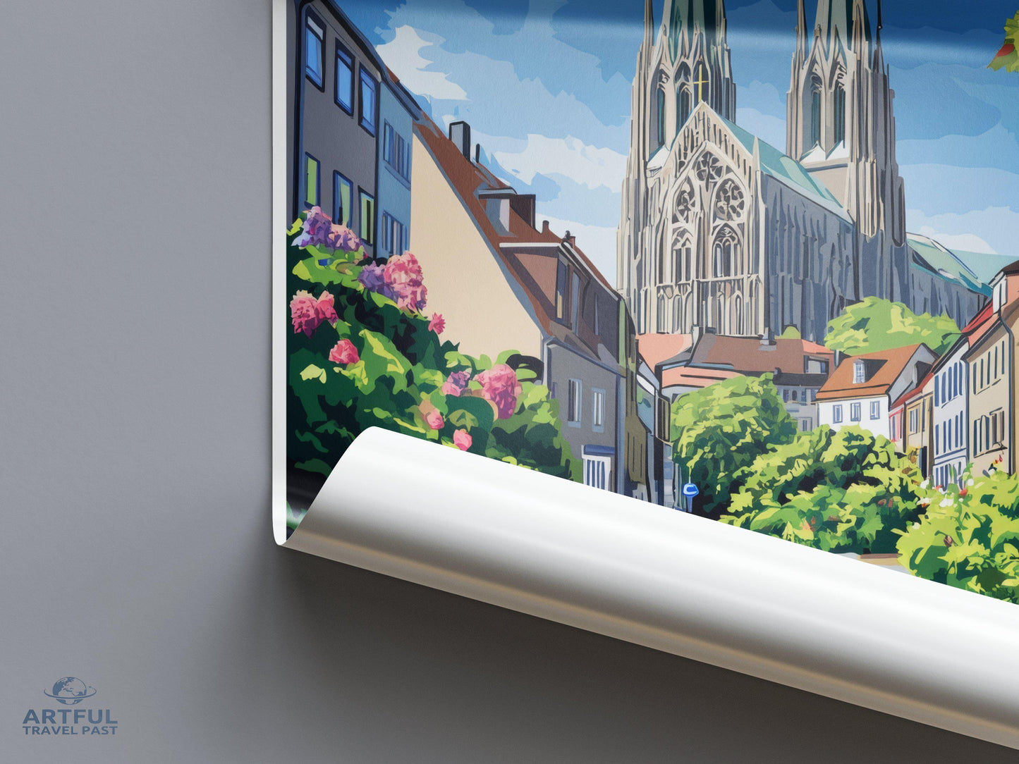 Trondheim Poster | Norway Wall Art | Scandinavia Decor
