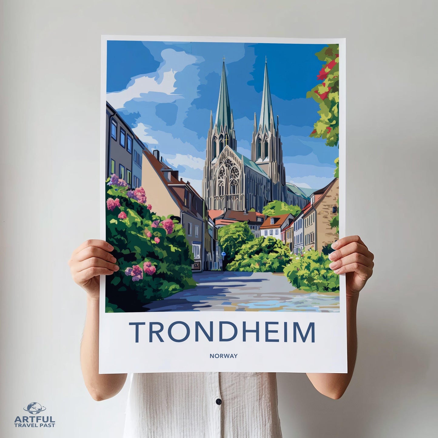 Trondheim Poster | Norway Wall Art | Scandinavia Decor