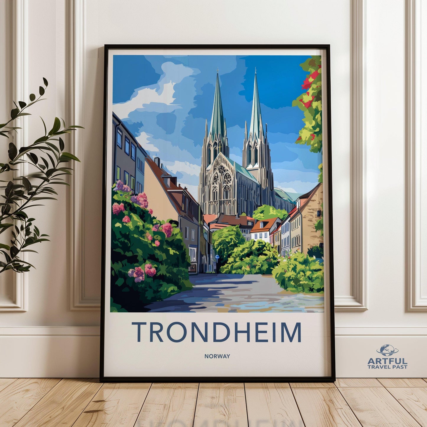 Trondheim Poster | Norway Wall Art | Scandinavia Decor