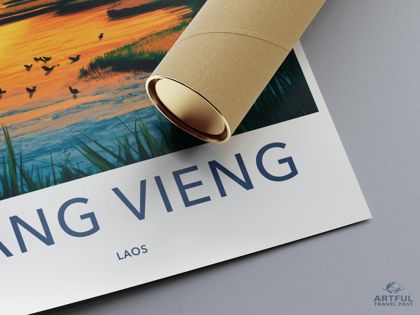 Vang Vieng Poster | Laos Wall Art | Southeast Asia Decor