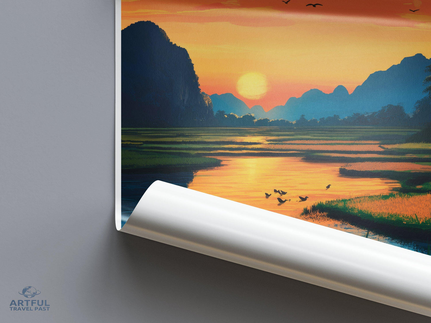 Vang Vieng Poster | Laos Wall Art | Southeast Asia Decor