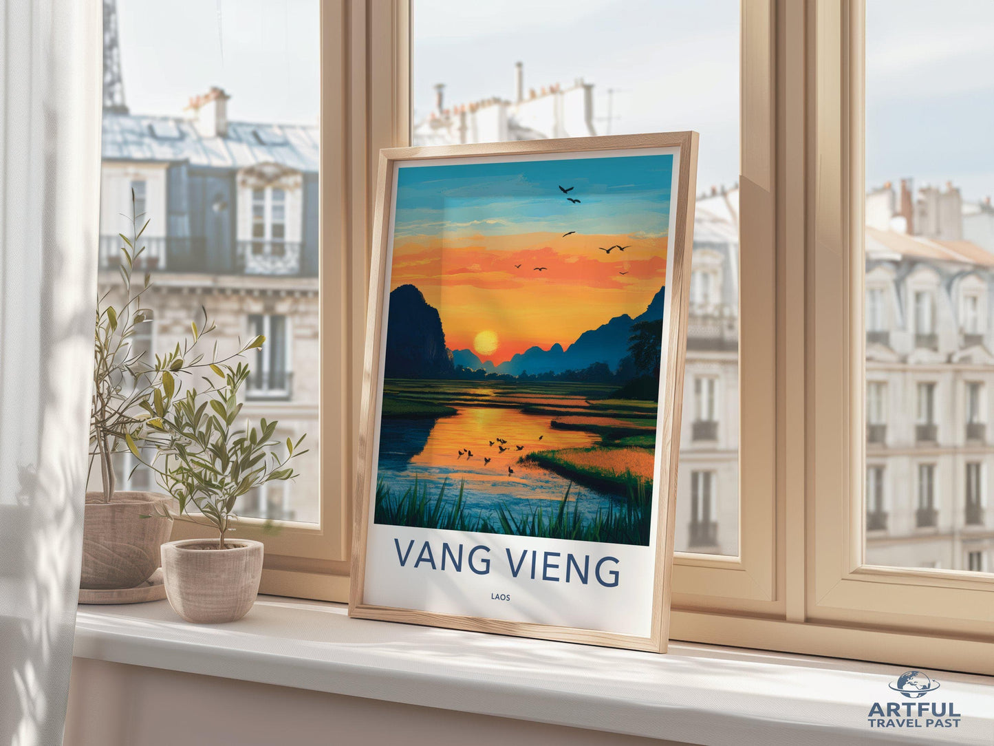 Vang Vieng Poster | Laos Wall Art | Southeast Asia Decor