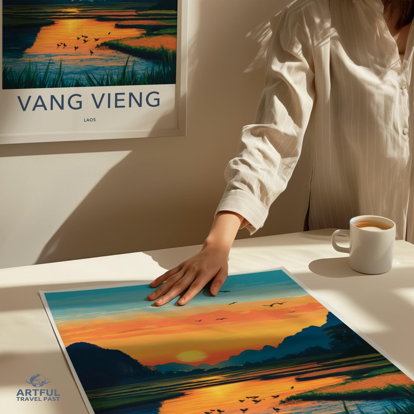 Vang Vieng Poster | Laos Wall Art | Southeast Asia Decor