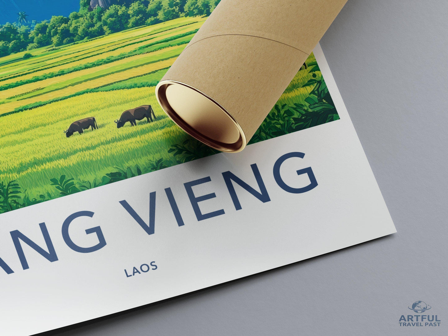 Vang Vieng Poster | Laos Wall Art | Southeast Asia Decor