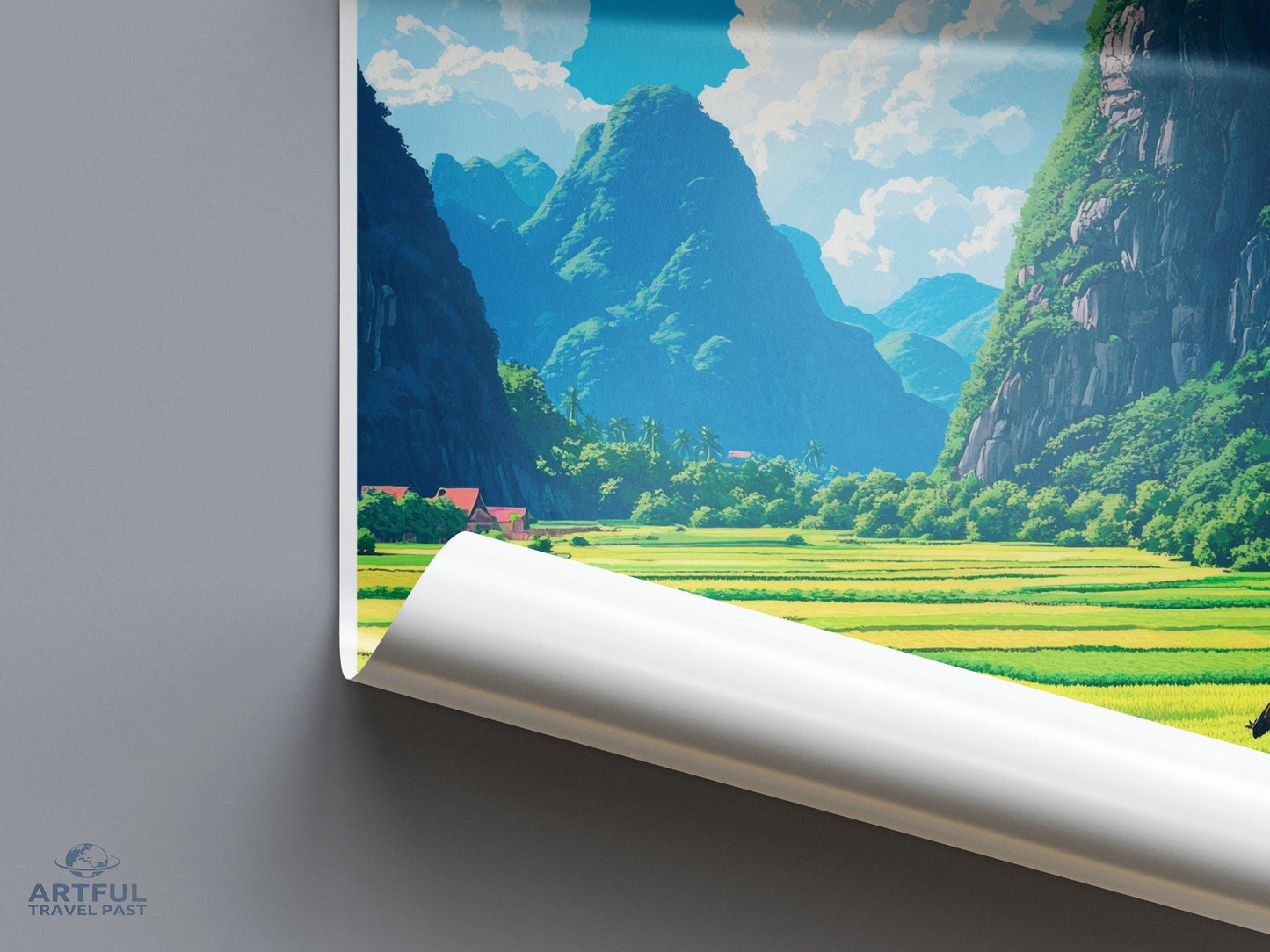 Vang Vieng Poster | Laos Wall Art | Southeast Asia Decor