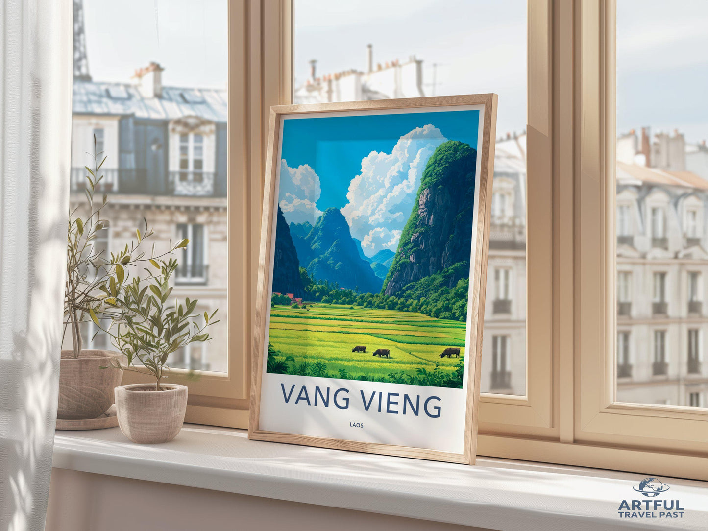Vang Vieng Poster | Laos Wall Art | Southeast Asia Decor