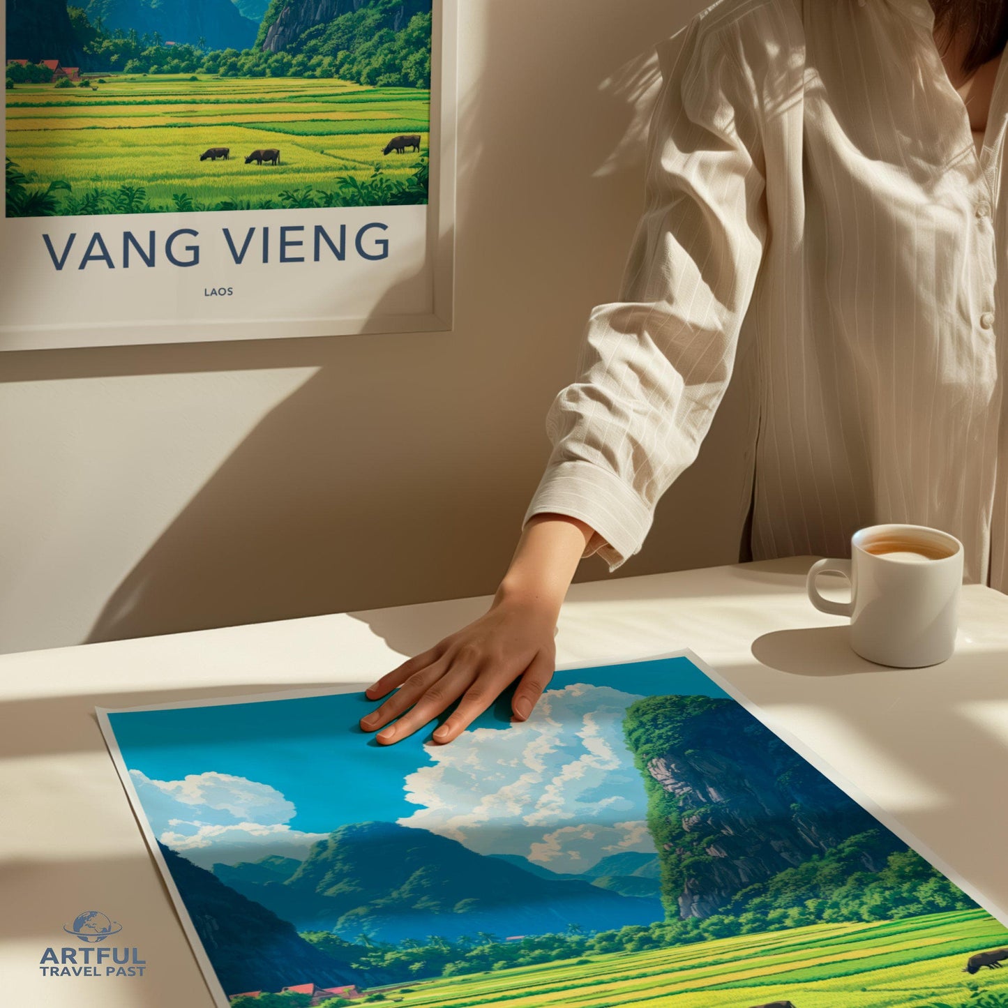 Vang Vieng Poster | Laos Wall Art | Southeast Asia Decor