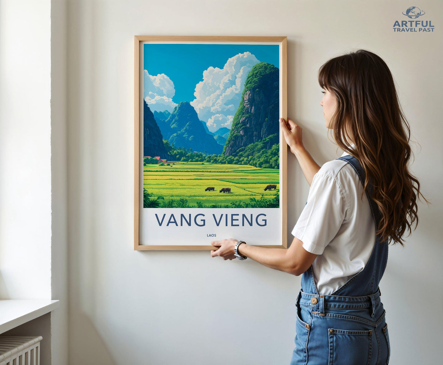 Vang Vieng Poster | Laos Wall Art | Southeast Asia Decor