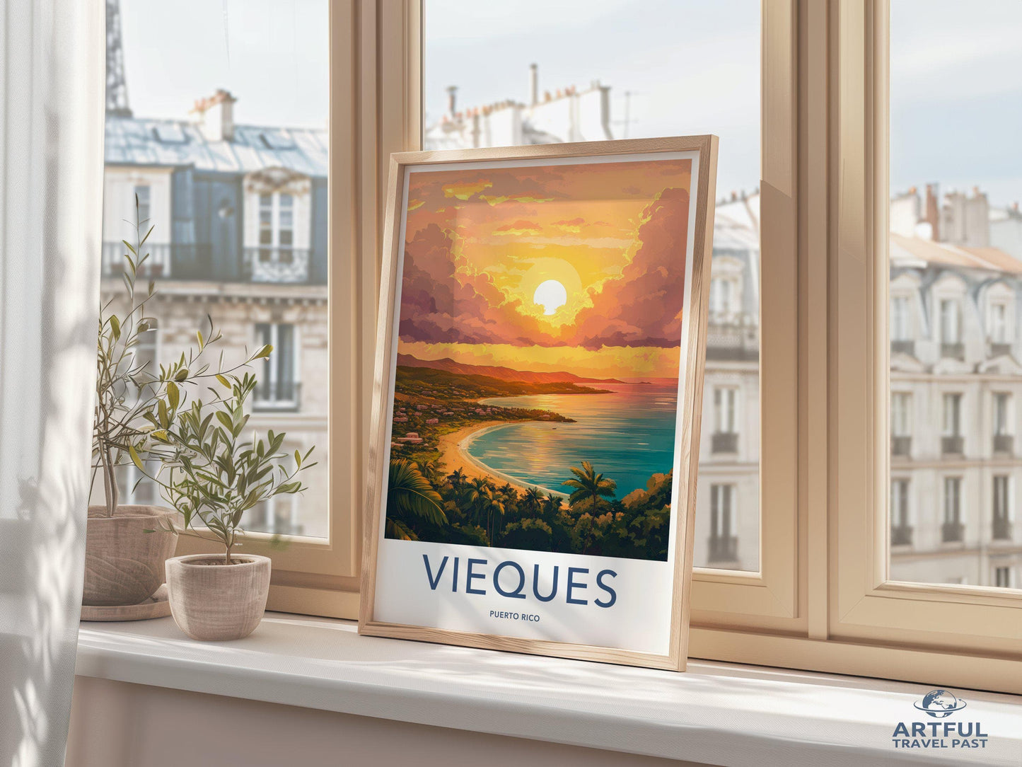 Vieques Poster | Puerto Rico Wall Art | Caribbean Decor