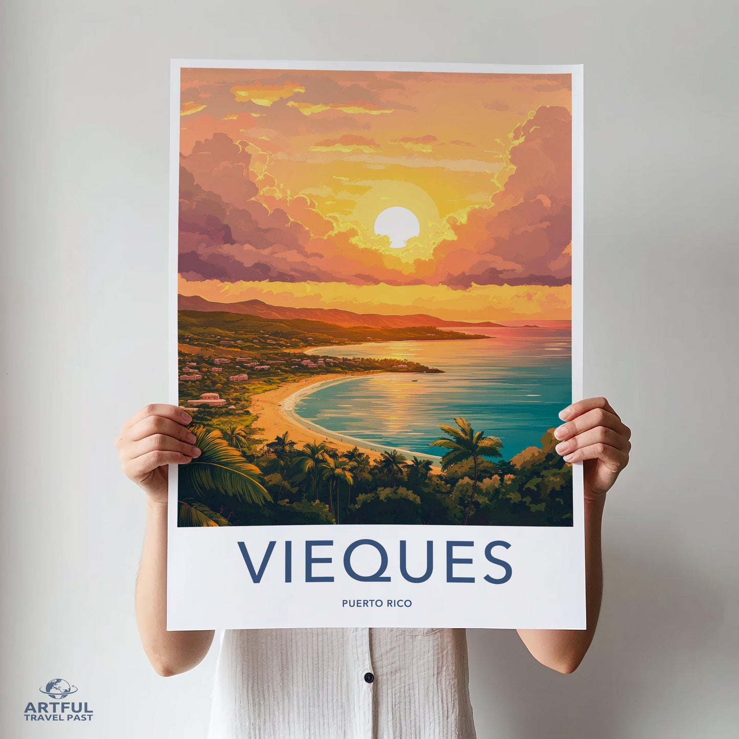 Vieques Poster | Puerto Rico Wall Art | Caribbean Decor