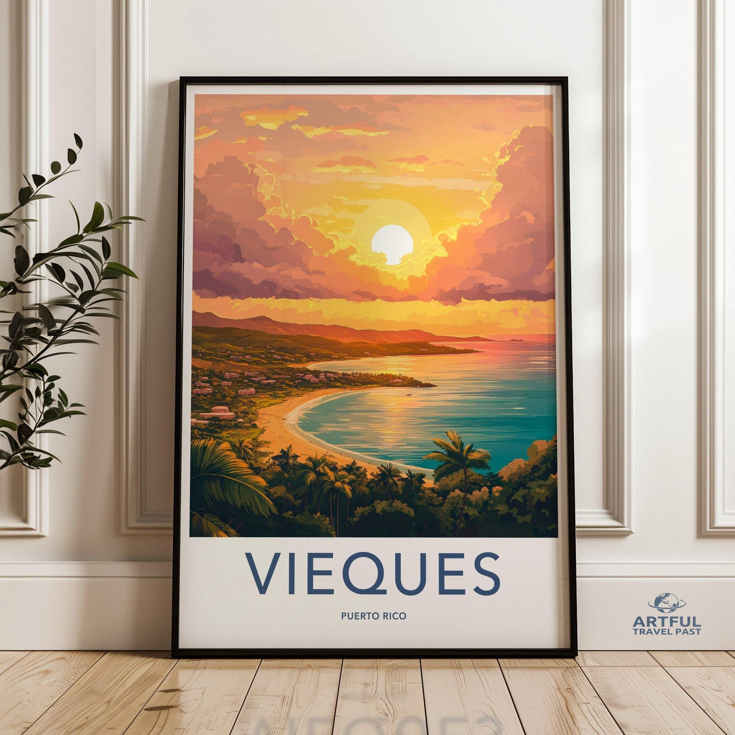 Vieques Poster | Puerto Rico Wall Art | Caribbean Decor