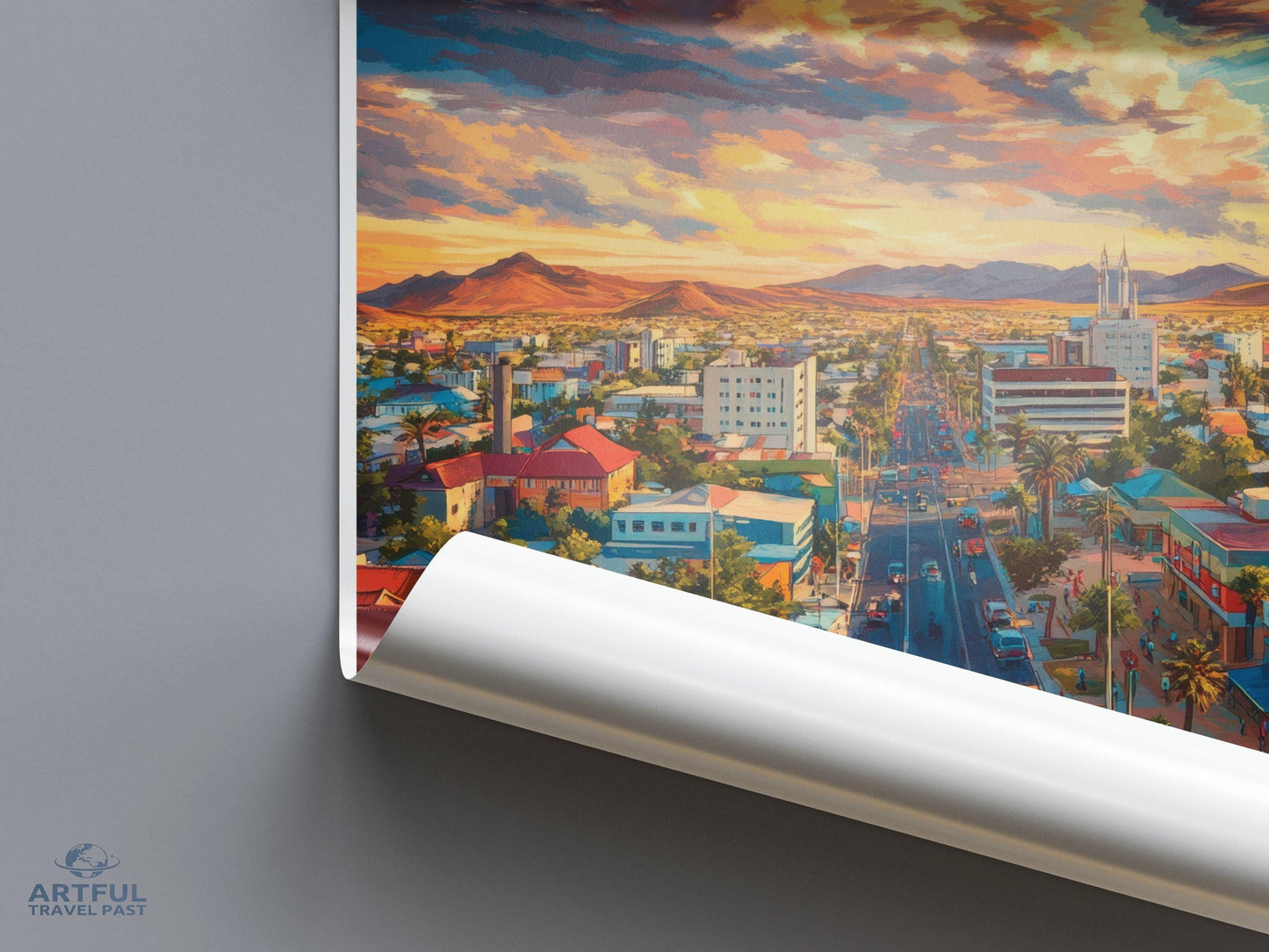 Windhoek Poster | Namibia Wall Art | Africa Decor