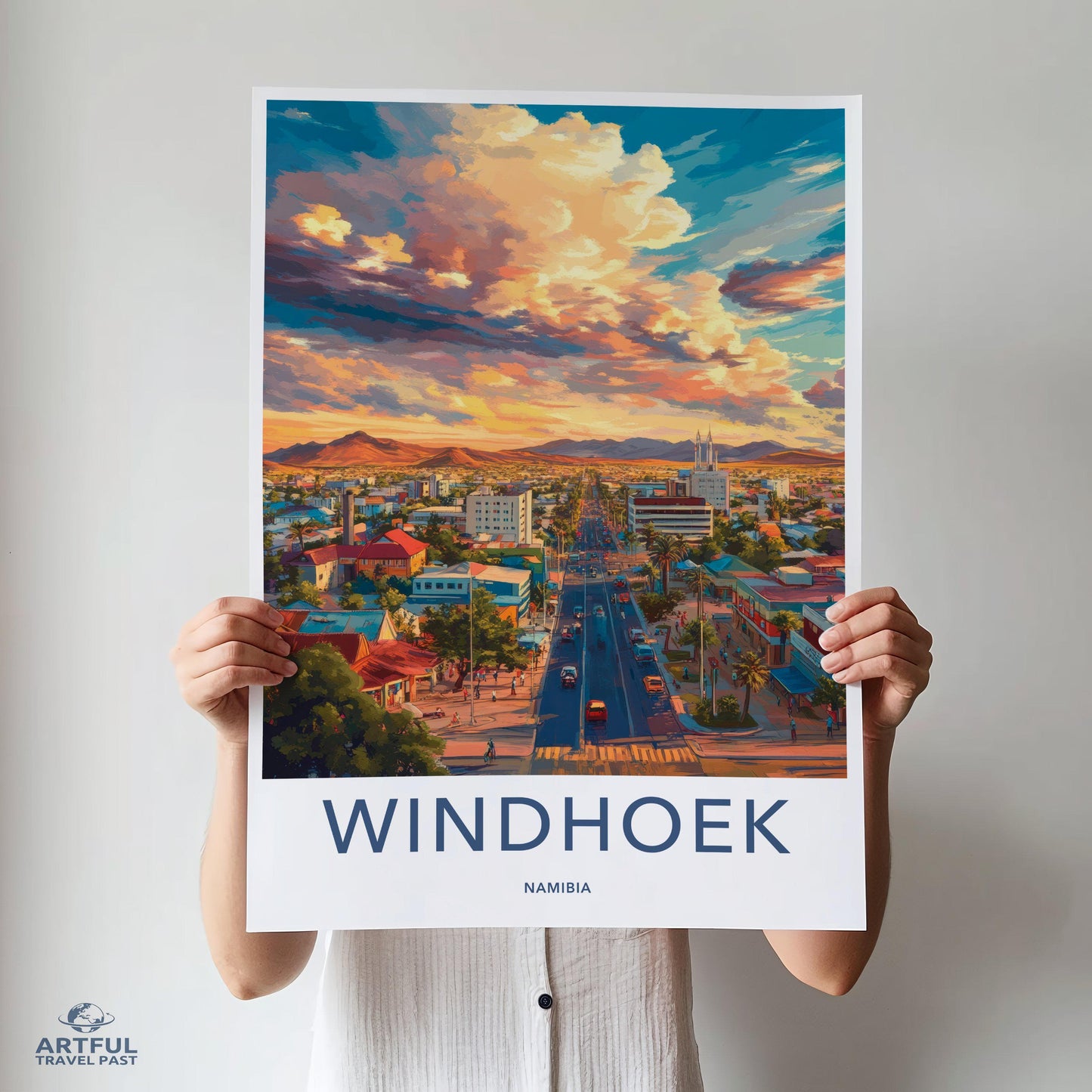 Windhoek Poster | Namibia Wall Art | Africa Decor