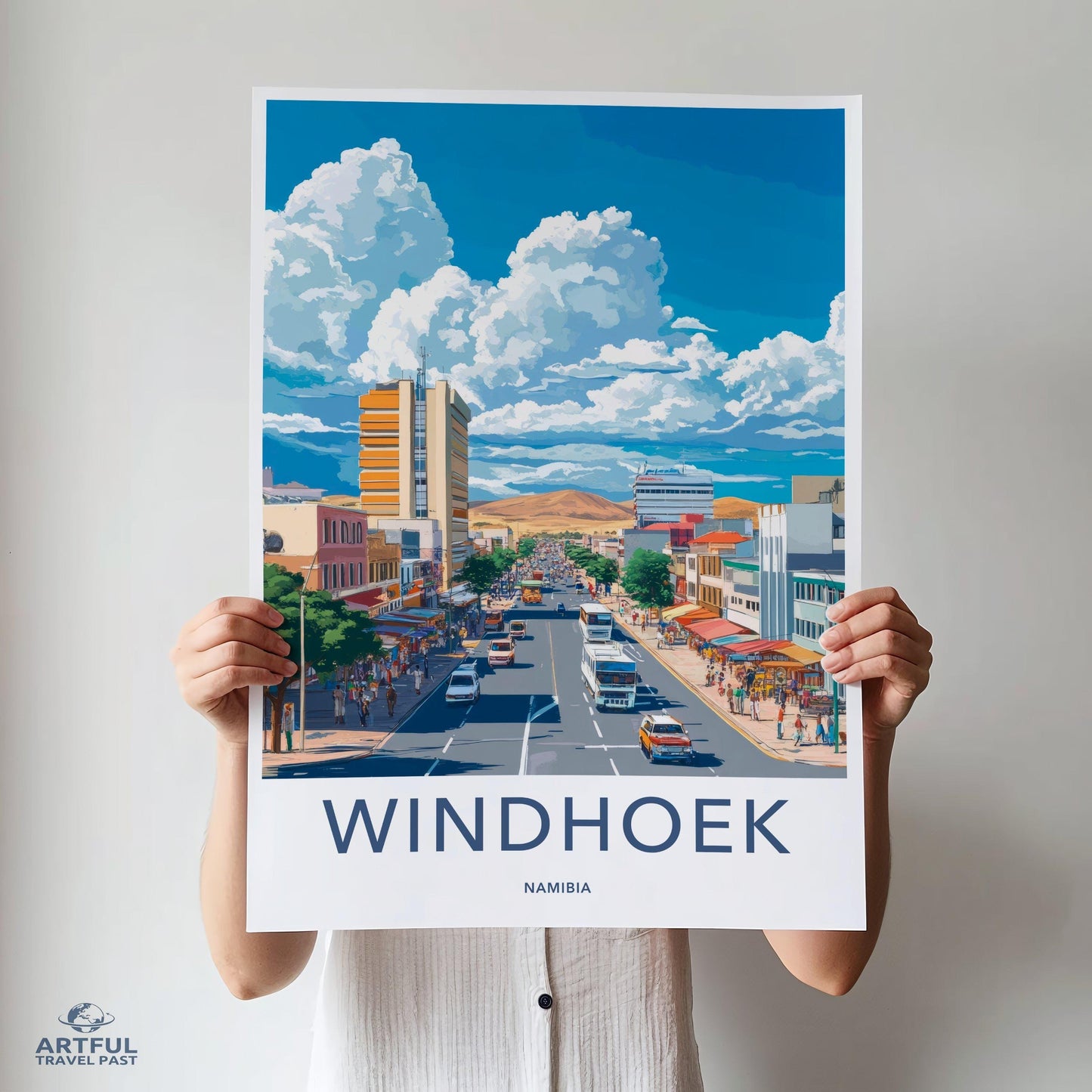 Windhoek Poster | Namibia Wall Art | Africa Decor