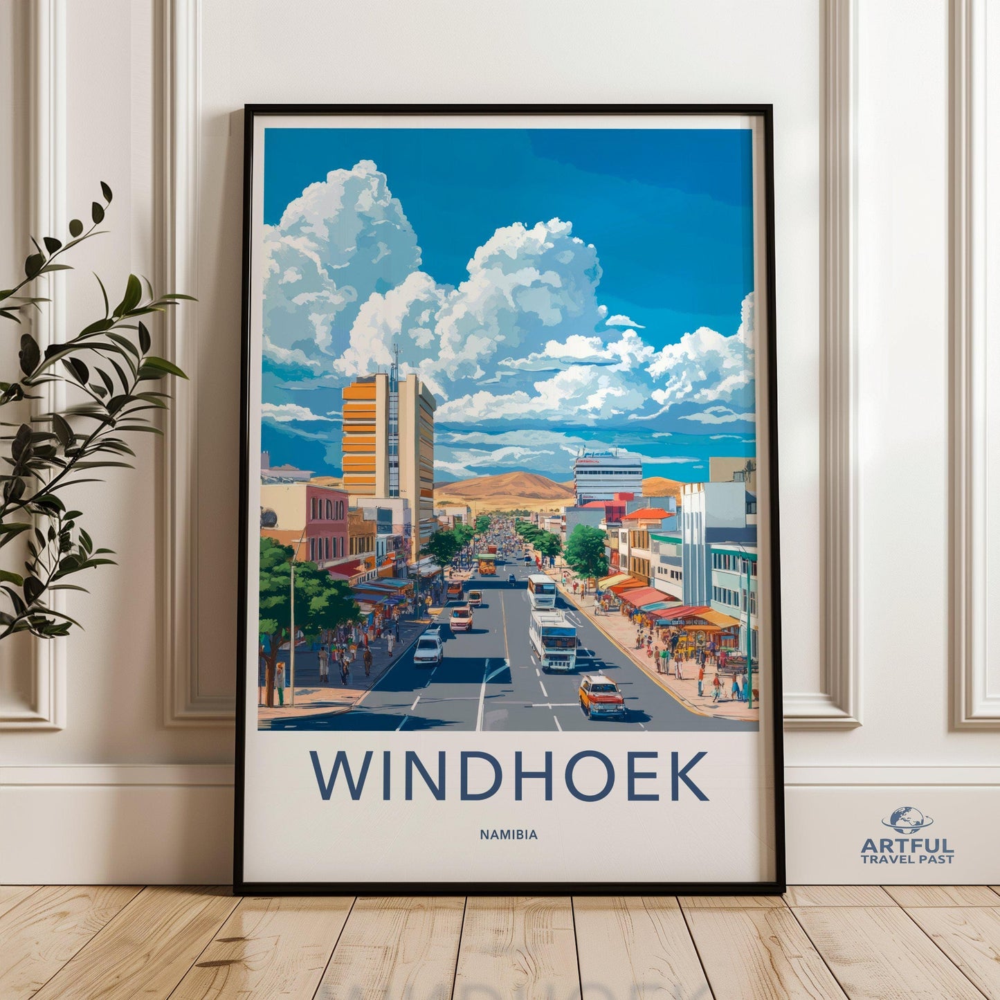 Windhoek Poster | Namibia Wall Art | Africa Decor
