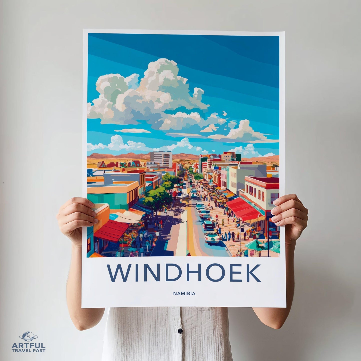 Windhoek Poster | Namibia Wall Art | Africa Decor