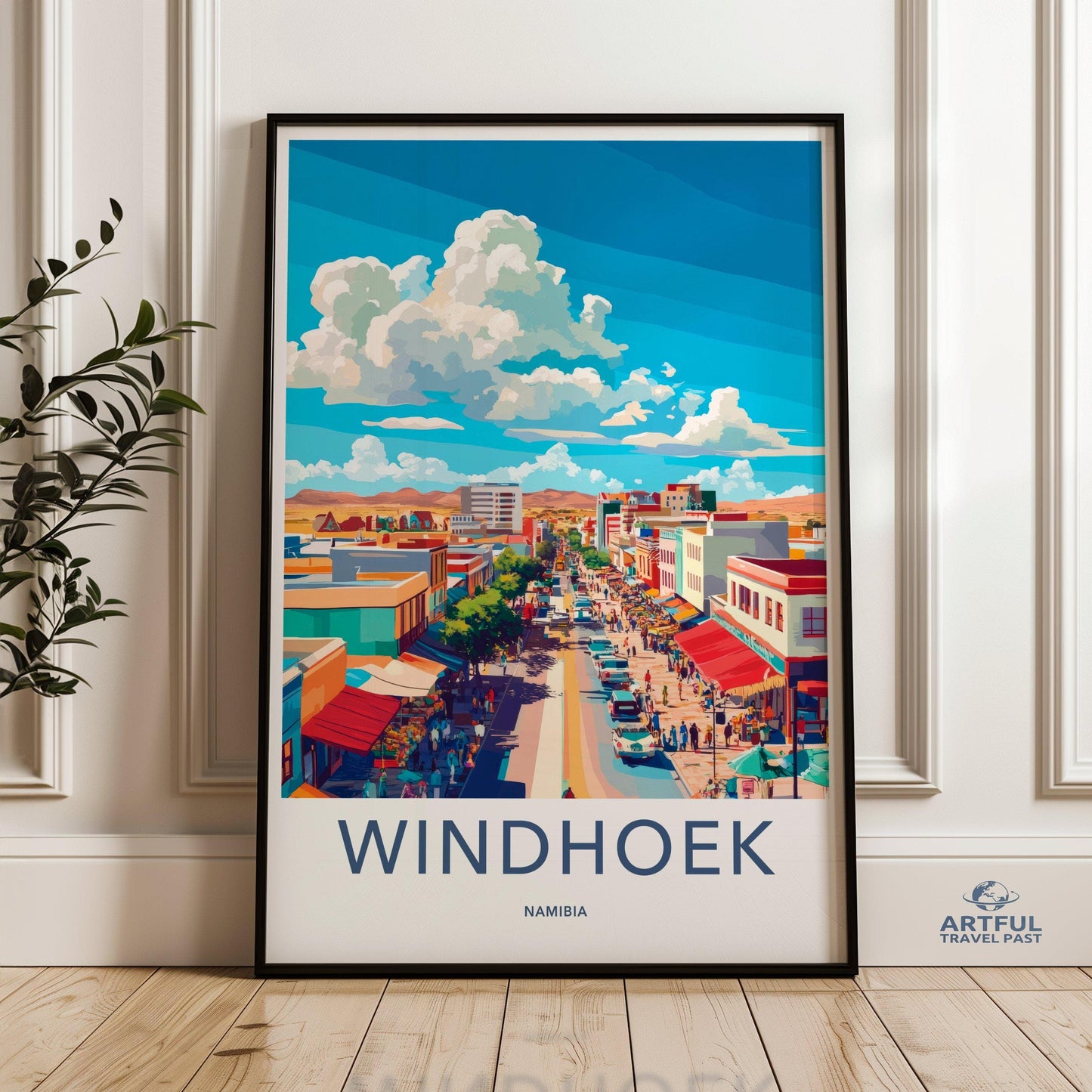 Windhoek Poster | Namibia Wall Art | Africa Decor