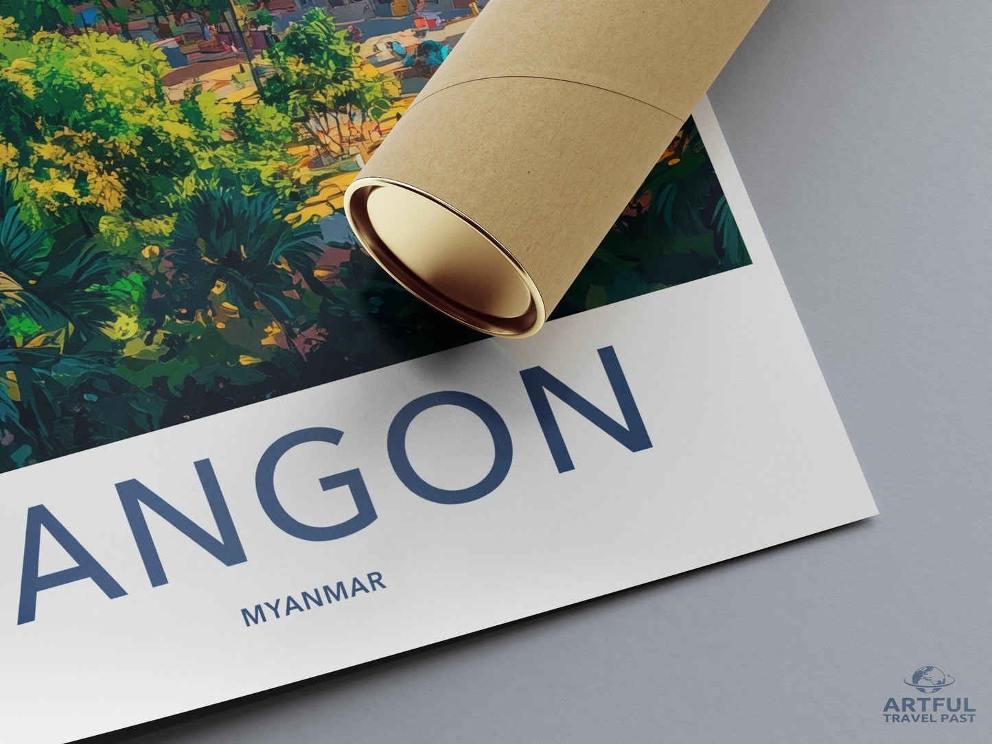 Yangon Poster | Myanmar Wall Art | Southeast Asia Decor