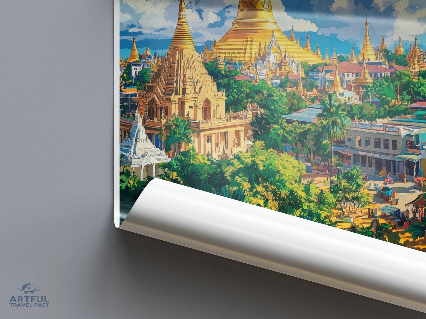 Yangon Poster | Myanmar Wall Art | Southeast Asia Decor
