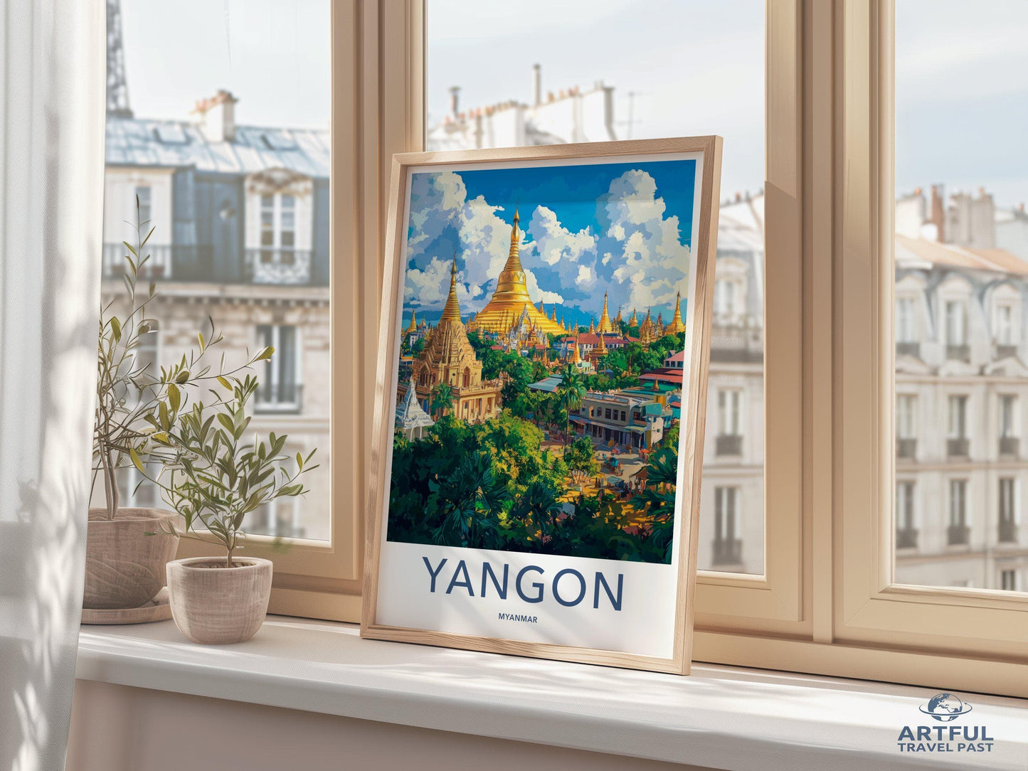 Yangon Poster | Myanmar Wall Art | Southeast Asia Decor