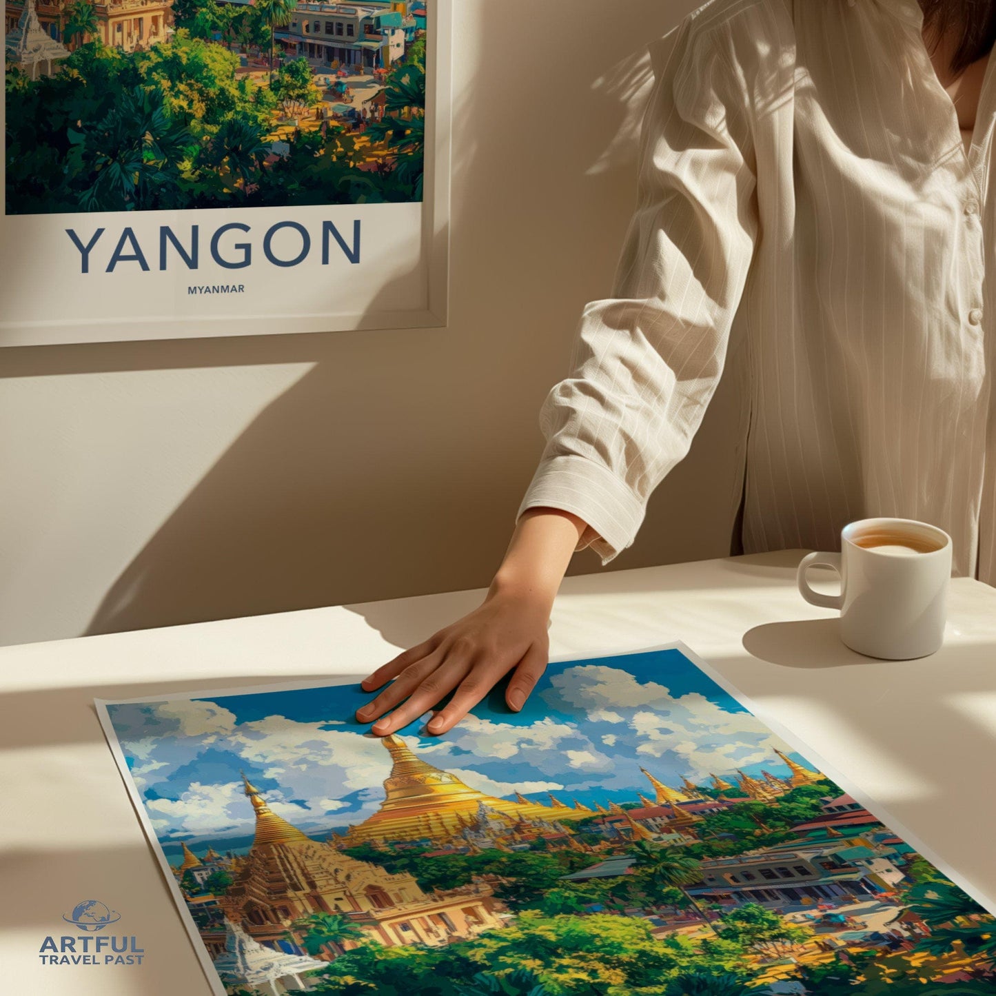 Yangon Poster | Myanmar Wall Art | Southeast Asia Decor