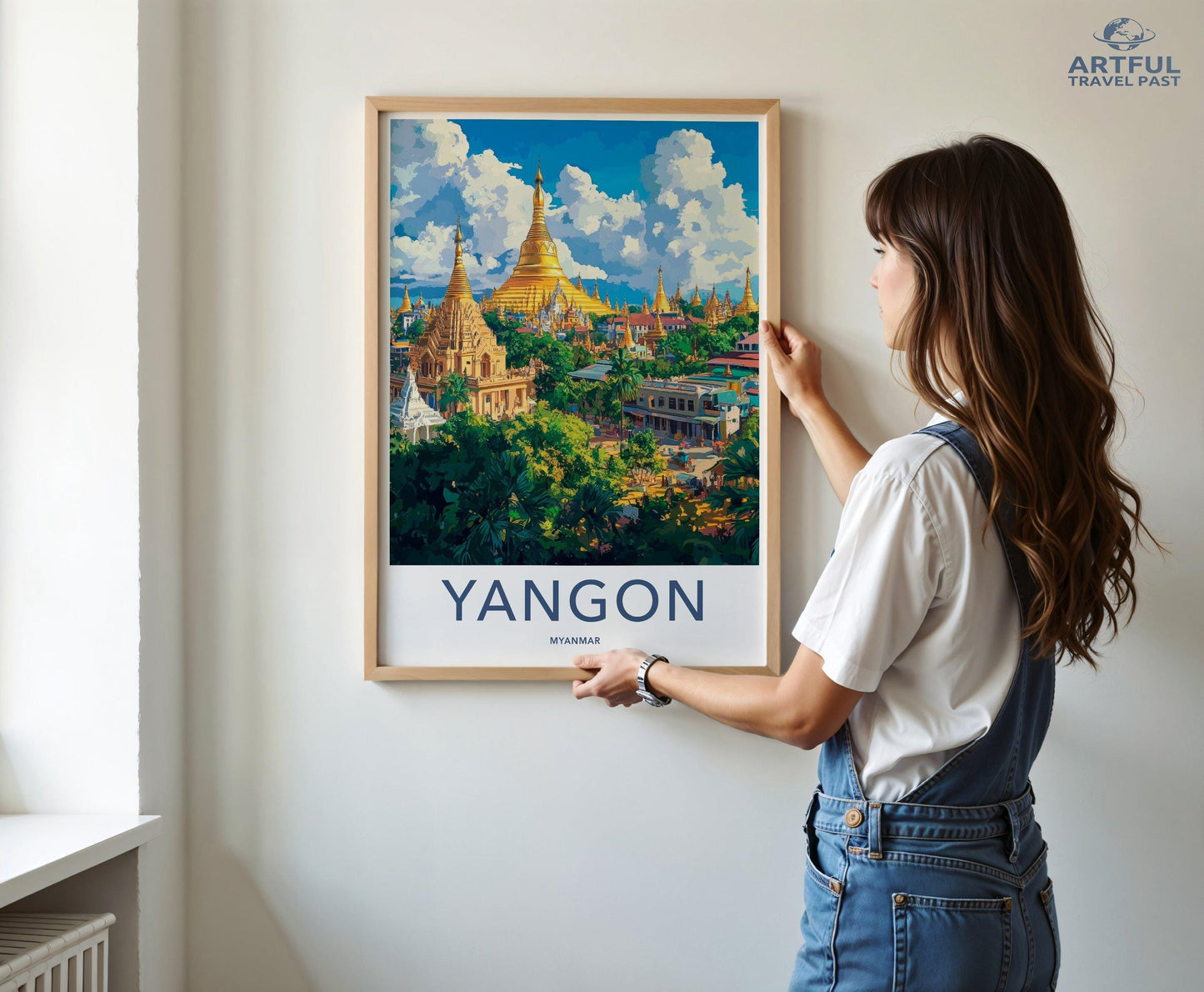 Yangon Poster | Myanmar Wall Art | Southeast Asia Decor
