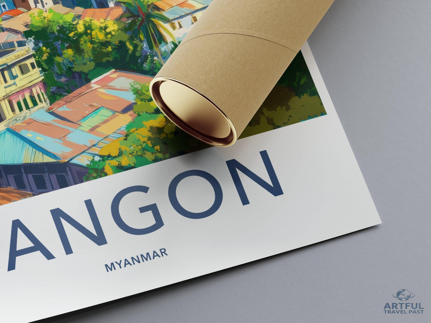 Yangon Poster | Myanmar Wall Art | Southeast Asia Decor