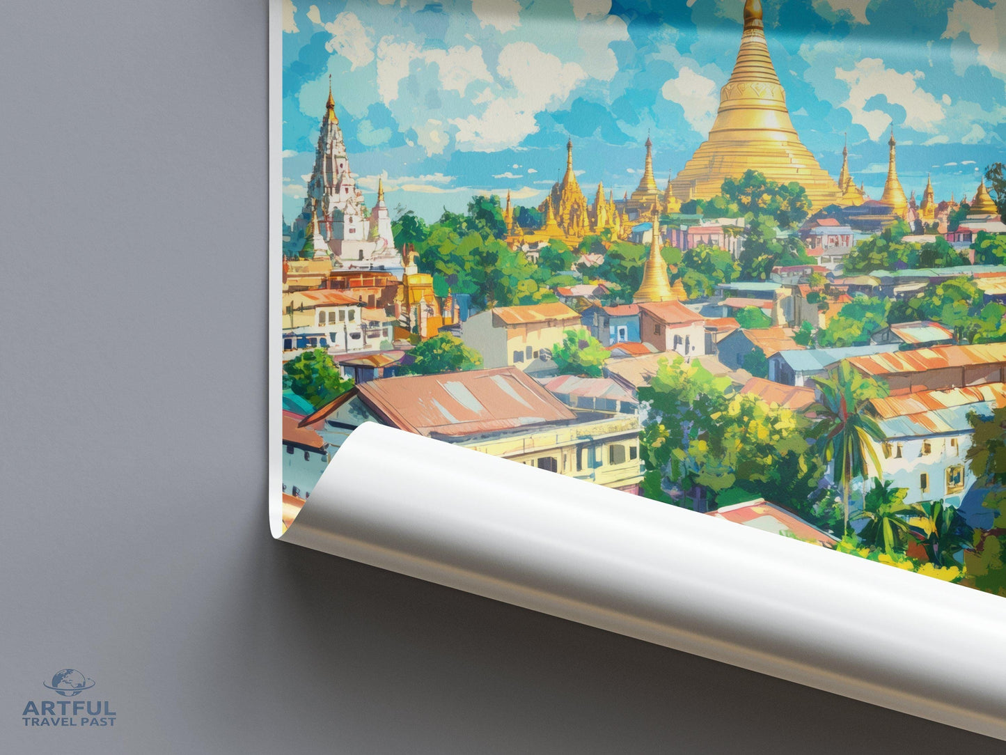 Yangon Poster | Myanmar Wall Art | Southeast Asia Decor