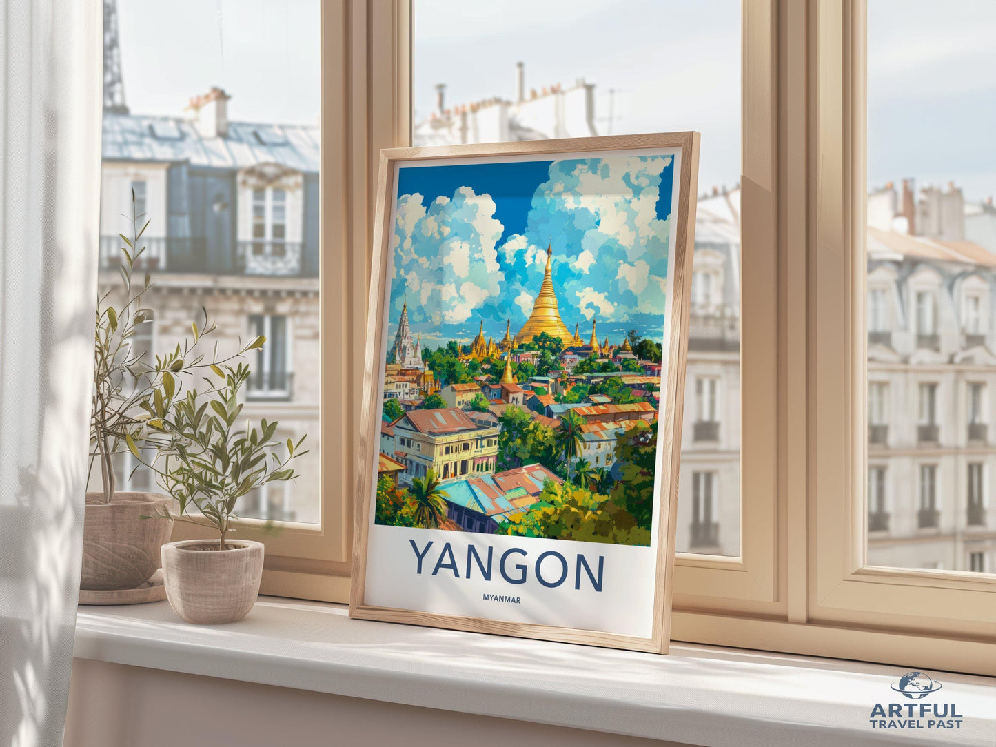 Yangon Poster | Myanmar Wall Art | Southeast Asia Decor