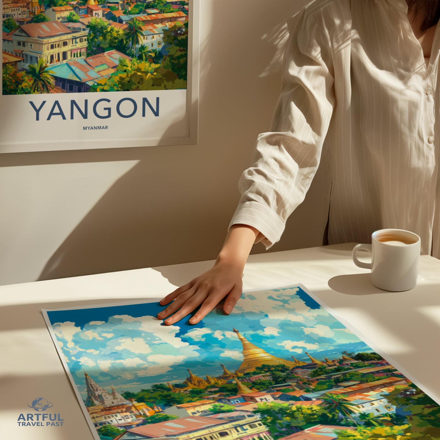 Yangon Poster | Myanmar Wall Art | Southeast Asia Decor
