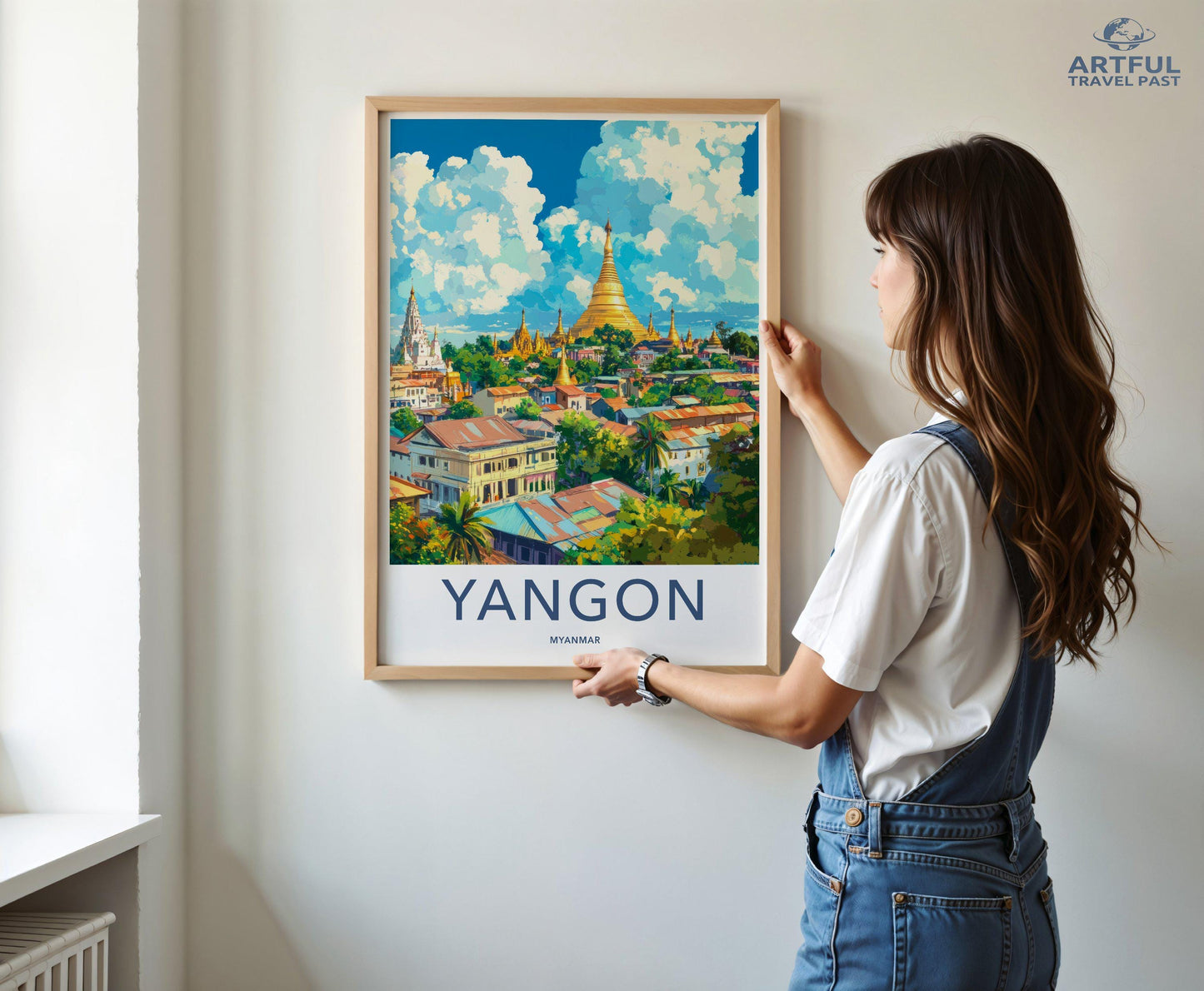Yangon Poster | Myanmar Wall Art | Southeast Asia Decor