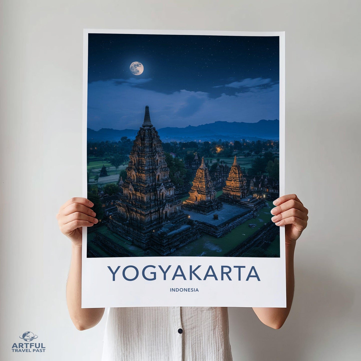Yogyakarta Temple Poster | Spiritual Indonesia Wall Art