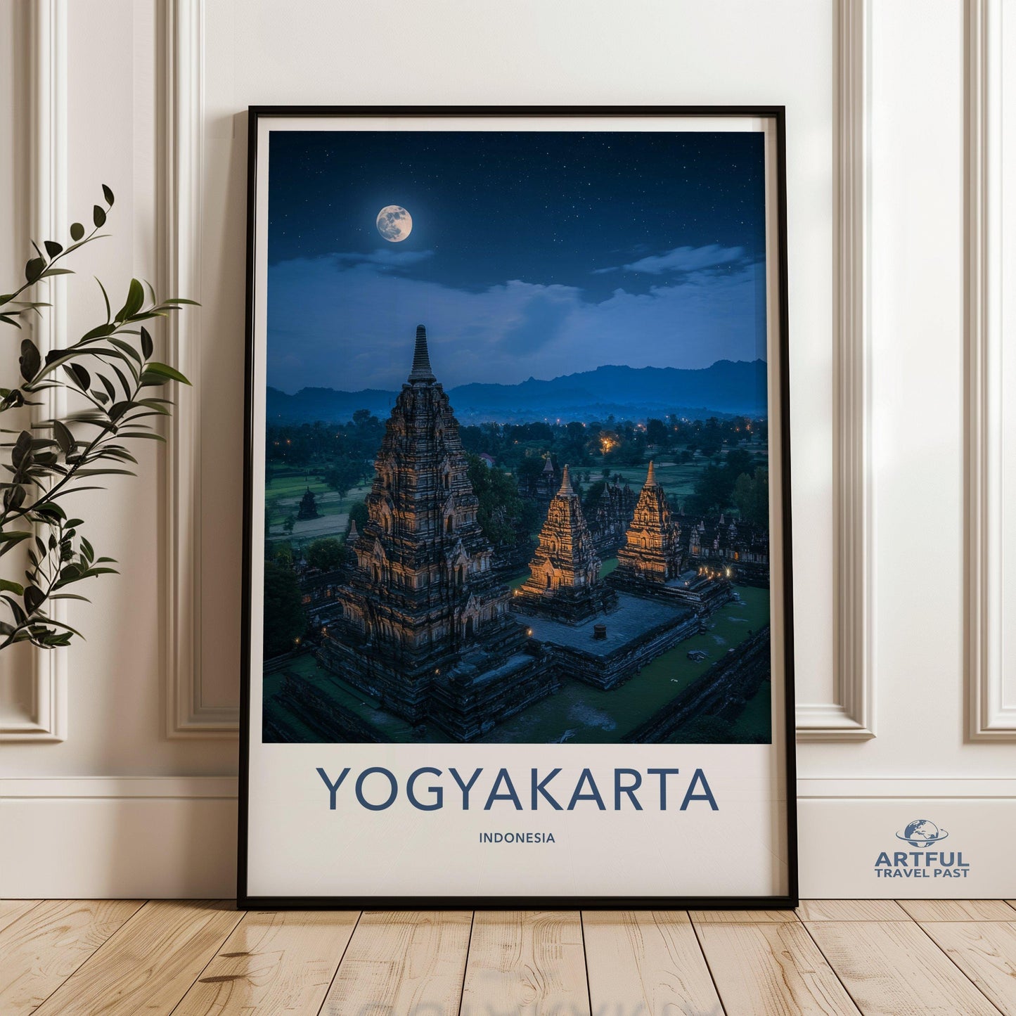 Yogyakarta Temple Poster | Spiritual Indonesia Wall Art