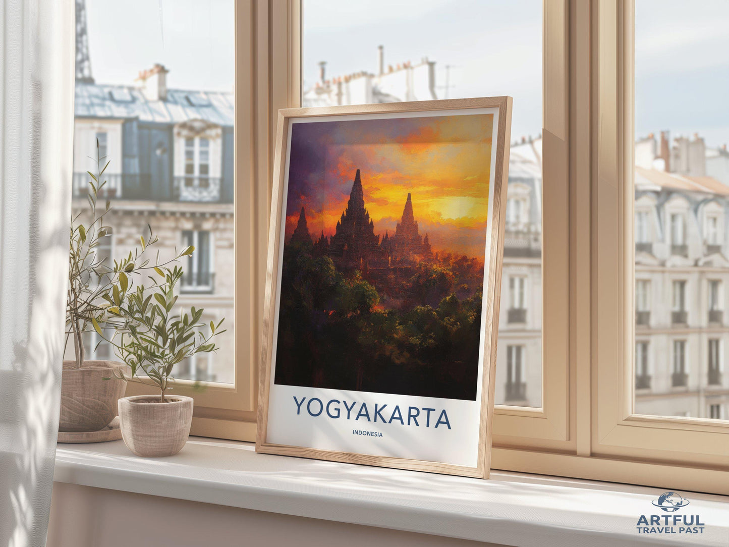 Yogyakarta Temple Poster | Spiritual Wall Art | Indonesia