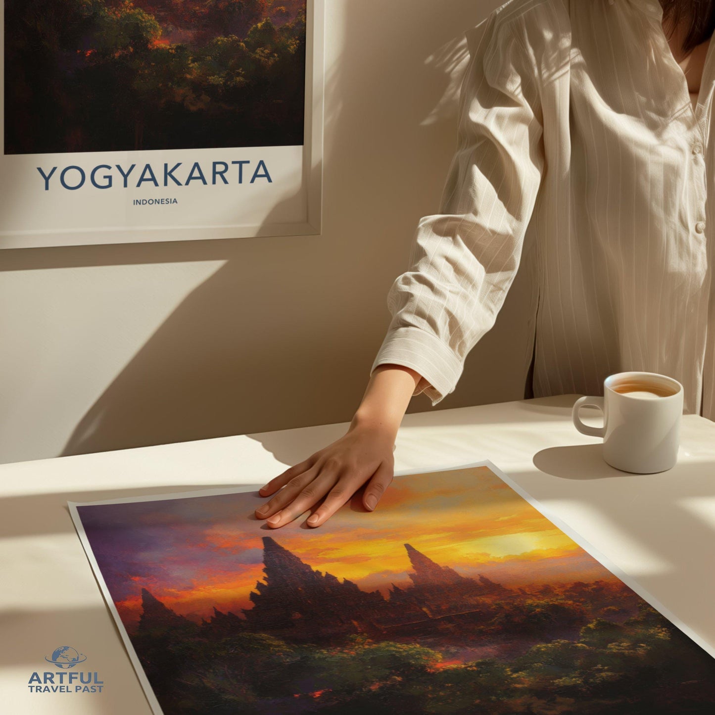Yogyakarta Temple Poster | Spiritual Wall Art | Indonesia
