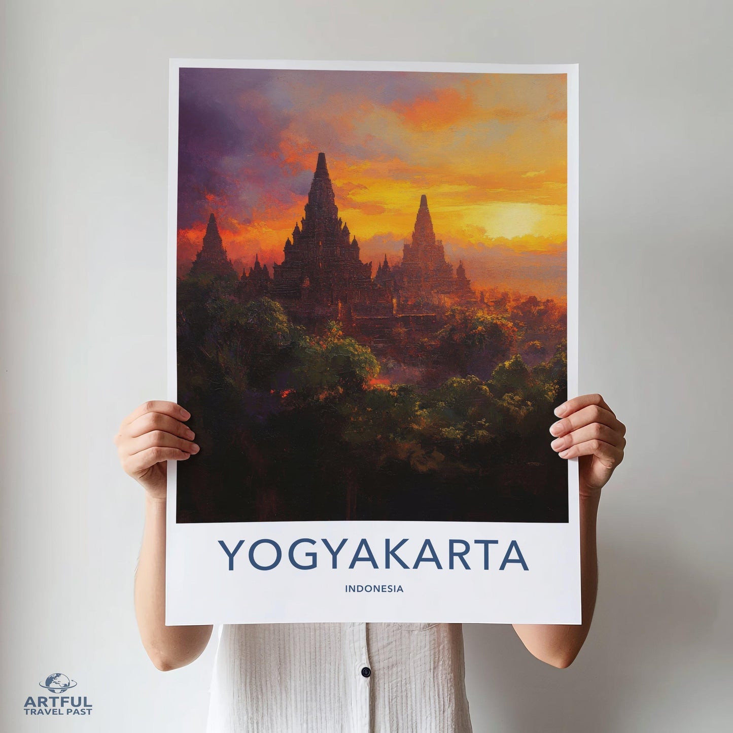 Yogyakarta Temple Poster | Spiritual Wall Art | Indonesia