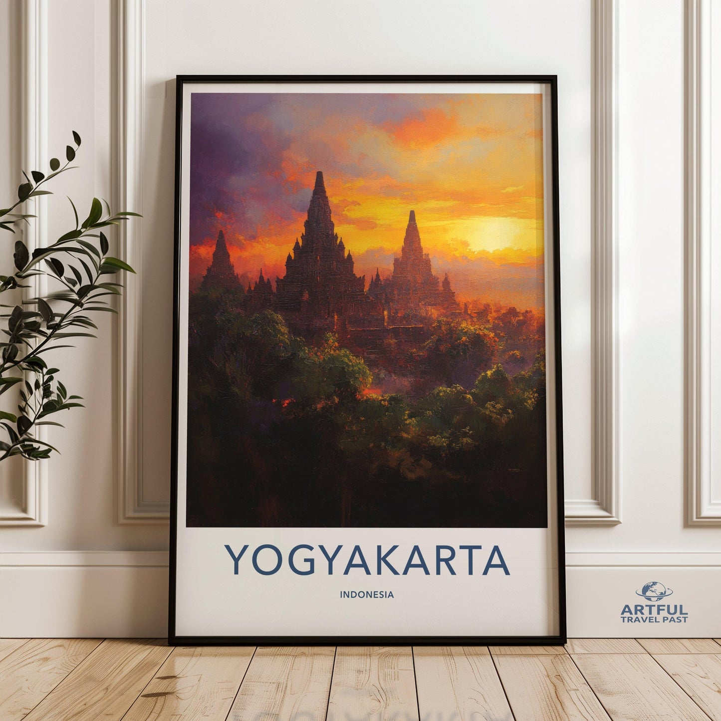 Yogyakarta Temple Poster | Spiritual Wall Art | Indonesia