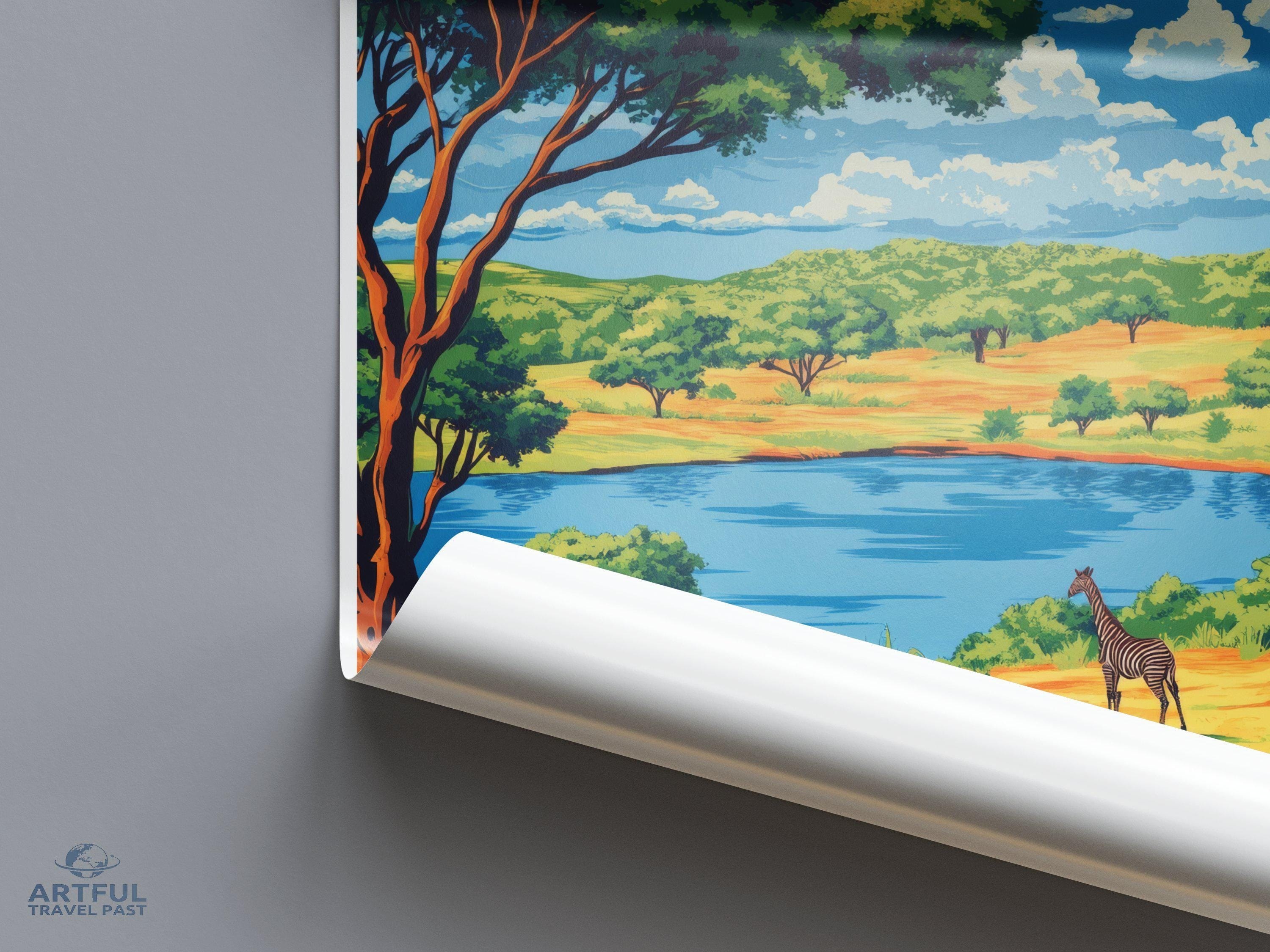 Akagera National Park Poster | Rwanda Wall Art