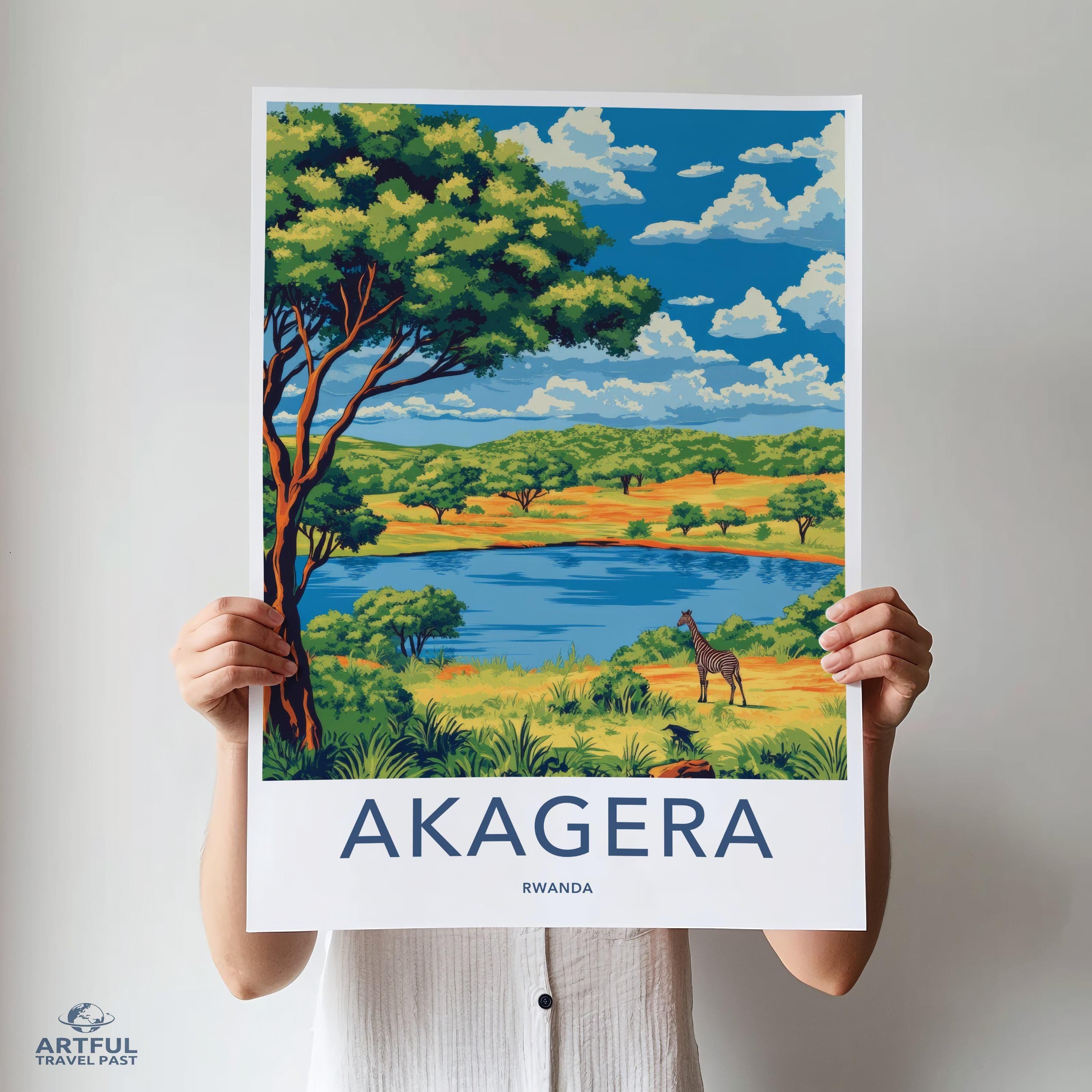 Akagera National Park Poster | Rwanda Wall Art