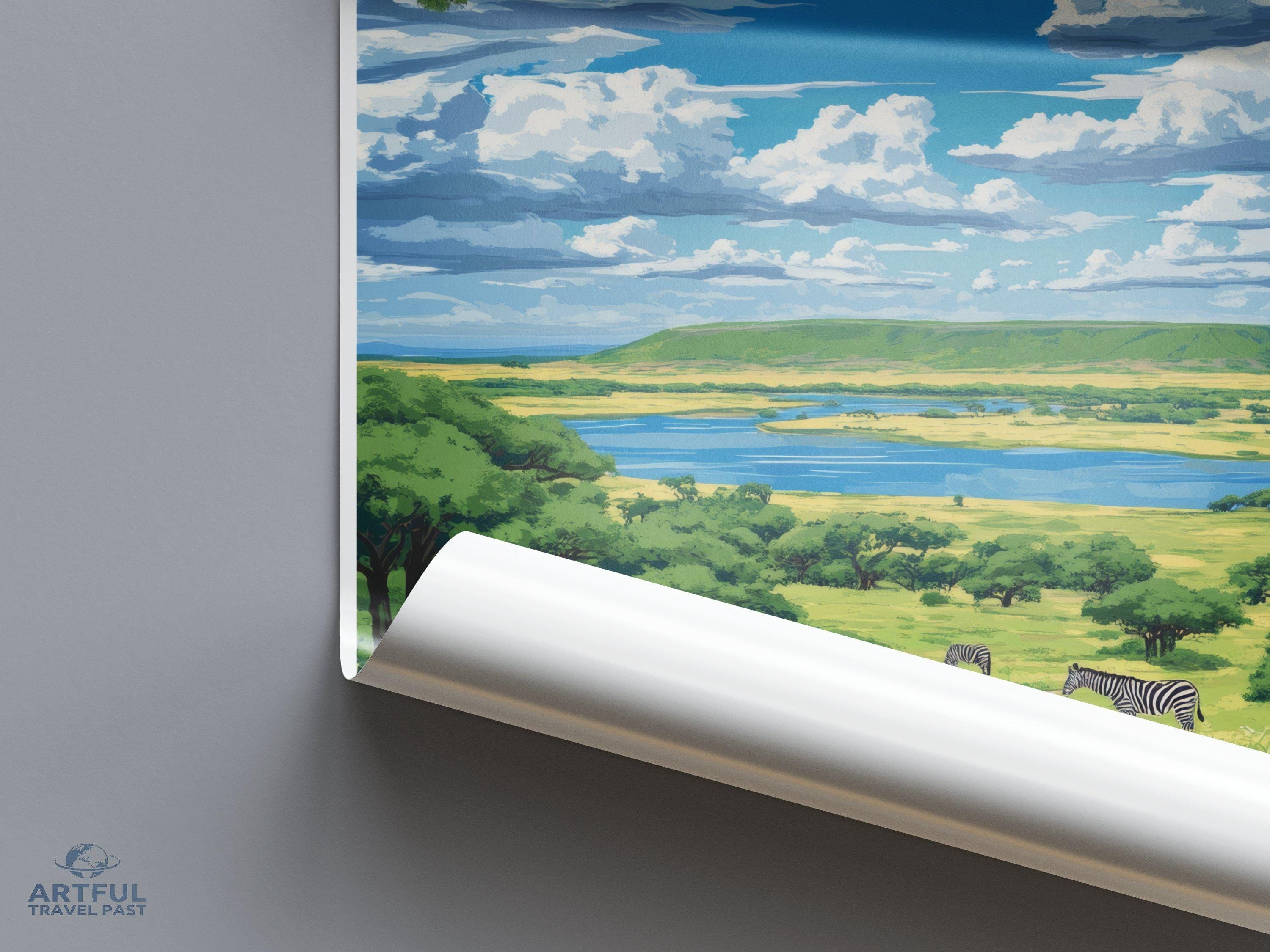 Akagera National Park Poster | Rwanda Wall Art