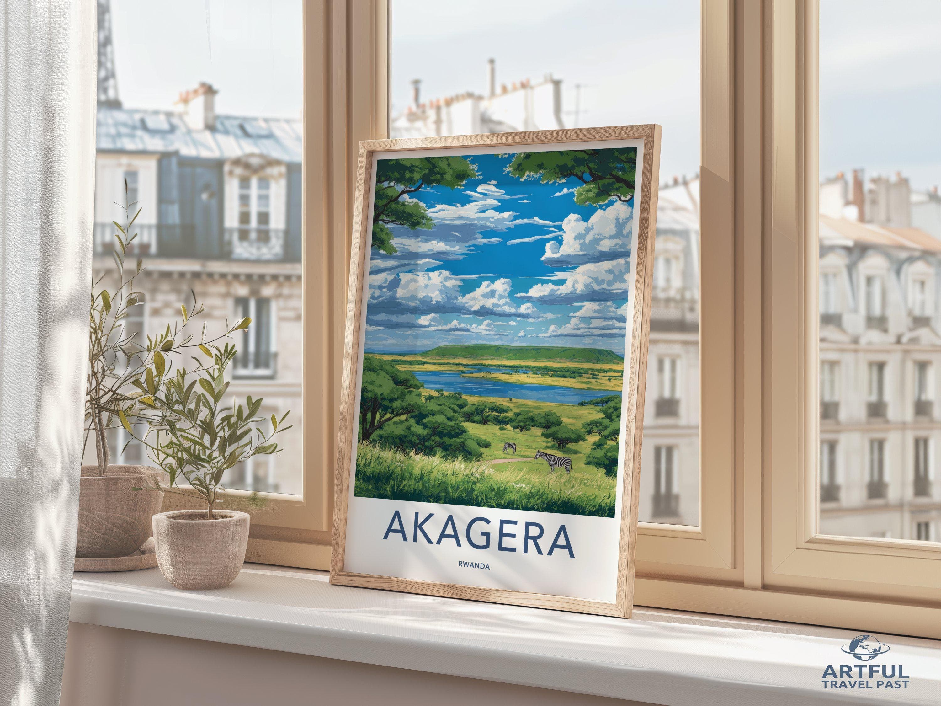 Akagera National Park Poster | Rwanda Wall Art