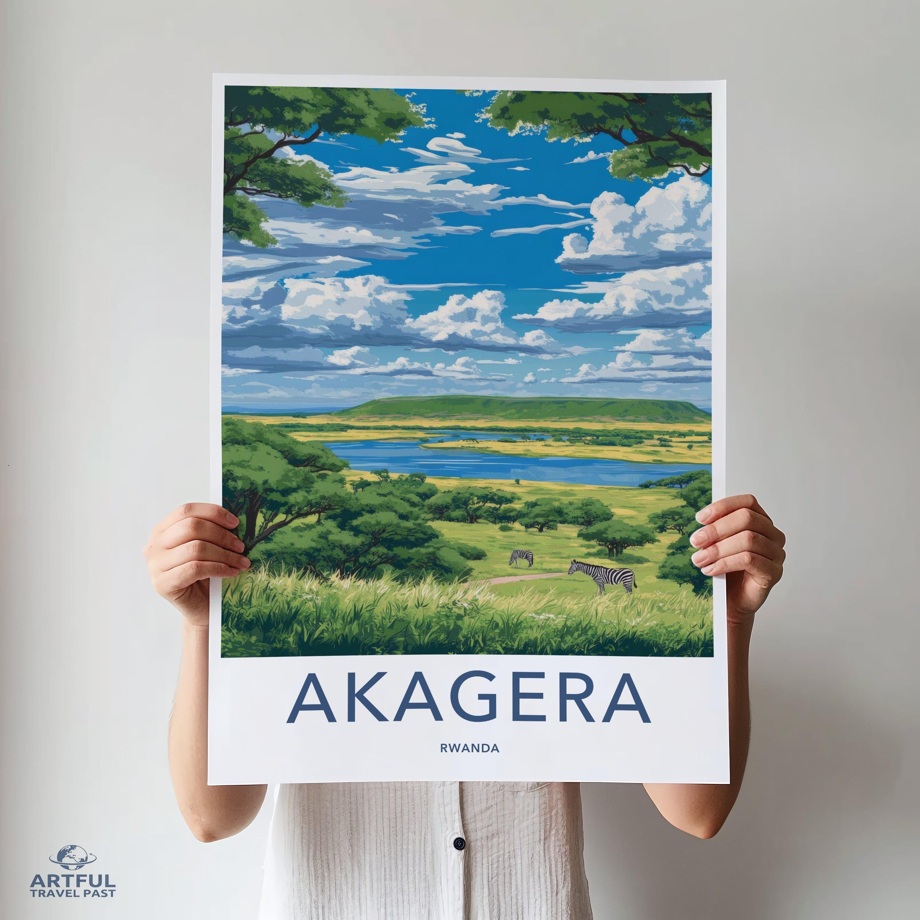 Akagera National Park Poster | Rwanda Wall Art