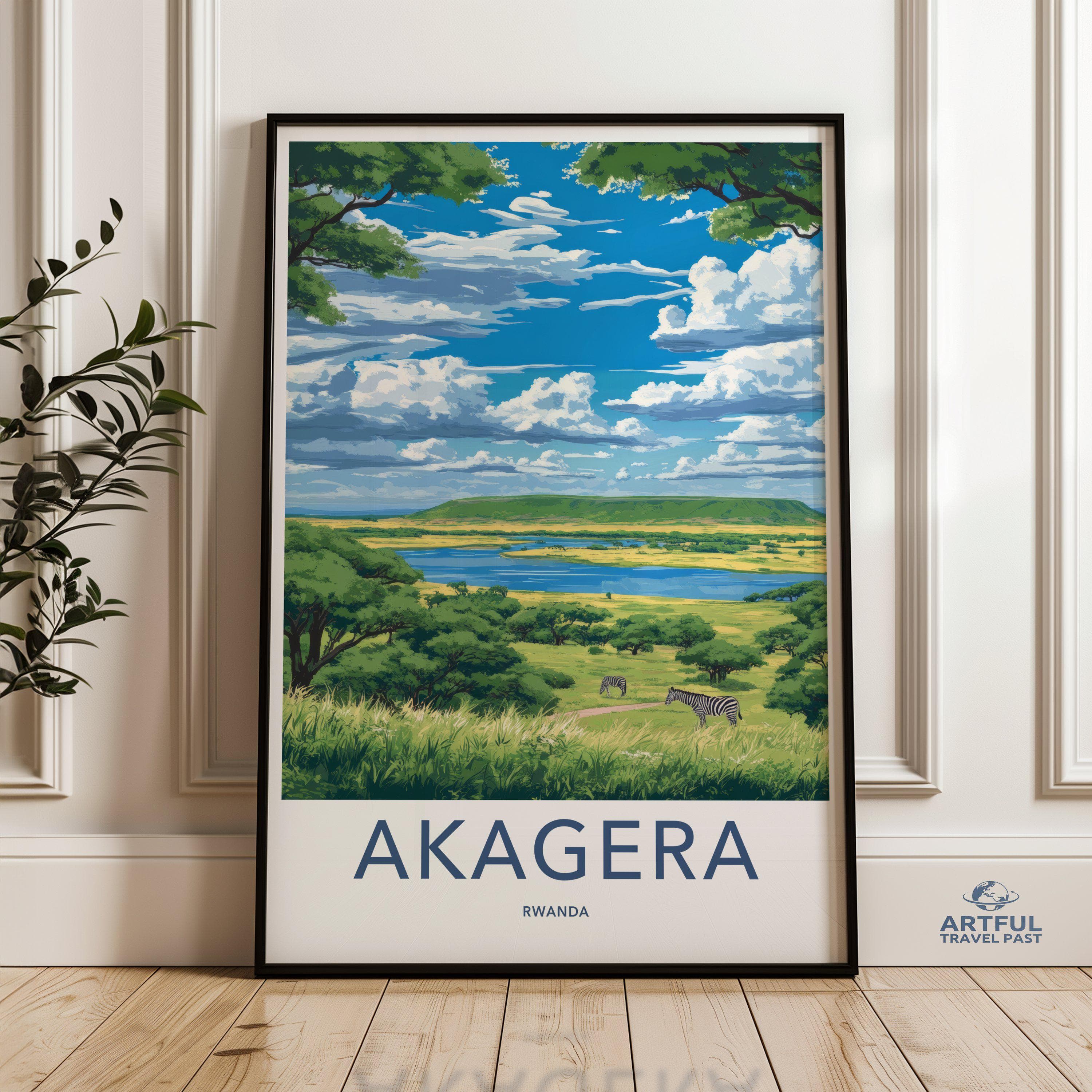 Akagera National Park Poster | Rwanda Wall Art