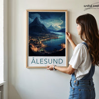 Alesund Poster | Fjord Landscape | Norway Wall Art