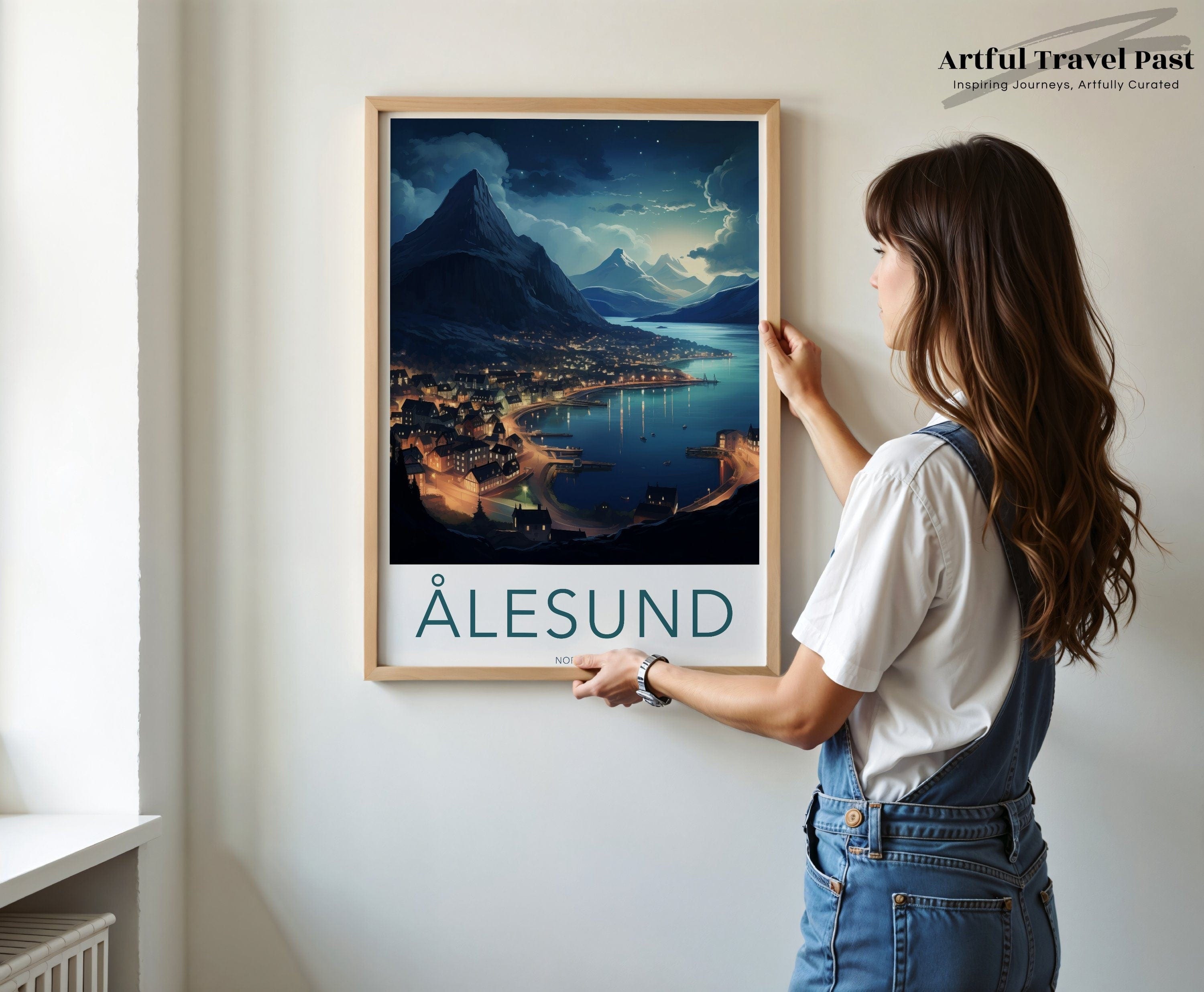 Alesund Poster | Fjord Landscape | Norway Wall Art