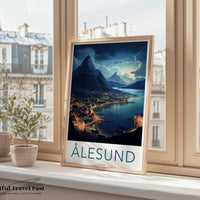 Alesund Poster | Fjord Landscape | Norway Wall Art