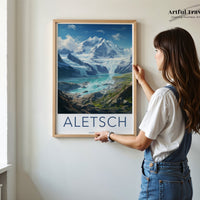 Aletsch Glacier Poster | Switzerland Wall Art | Europe Decor
