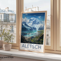Aletsch Glacier Poster | Switzerland Wall Art | Europe Decor