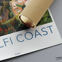 Amalfi Coast Poster | Sunset Print | Italy Wall Art
