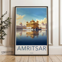 Amritsar Poster | Golden Temple Wall Art | India Decor
